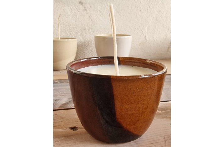 kologisk Soyavoks lys i krukke (jordfarver)