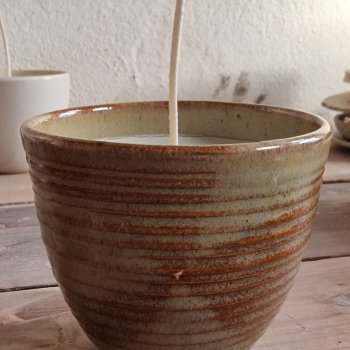 kologisk soyavokslys i krukke (gr-meleret)