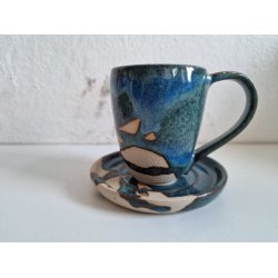 Espressokop med underkop (bl)