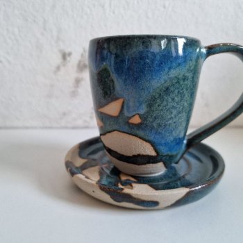 Espressokop med underkop (bl)