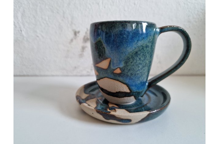 Espressokop med underkop (bl)