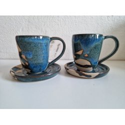 Espressokop med underkop (bl)