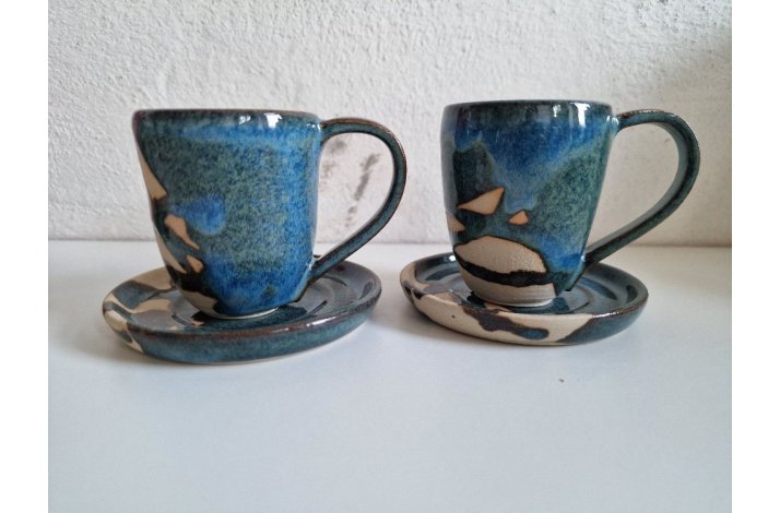 Espressokop med underkop (bl)