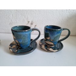 Espressokop med underkop (bl)