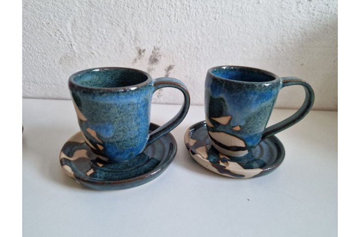 Espressokop med underkop (bl)