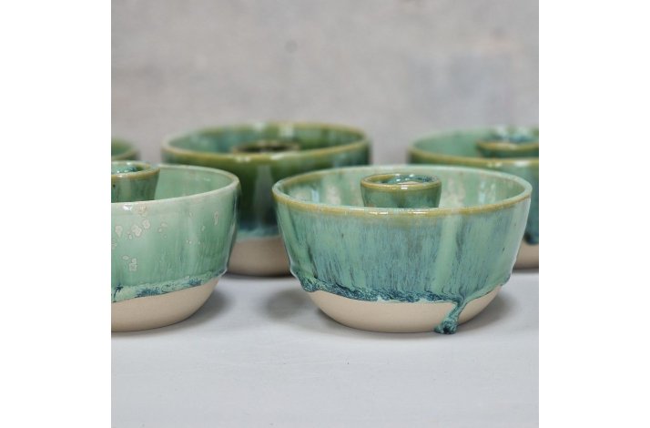 Skl-lysestage m lbeglasur