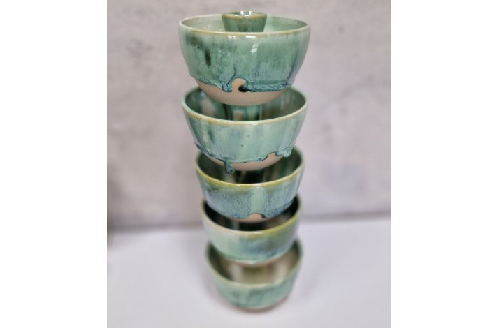 Skl-lysestage m lbeglasur