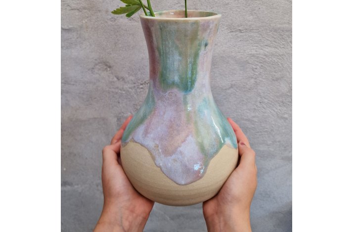 Stor vase - pastelfarver