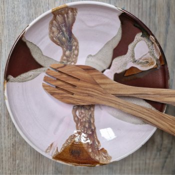 Serveringssk�l - stor (lyser�d/m�rkebrun)