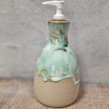 S�bedispenser - Turkis/hvid