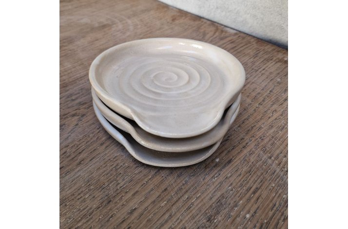 Spoonrest / Skeholder (hvid m spiral)