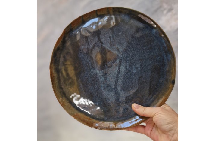 Store fade / tallerkener i blbrune nuancer