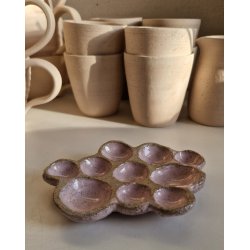 Bobleformet Smykkeholder  lyserd med pletter