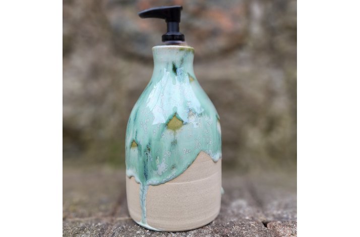 S�bedispenser - Turkis/hvid