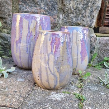 Stor keramik vase med l�beglasur