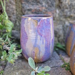 Stor keramik vase med l�beglasur