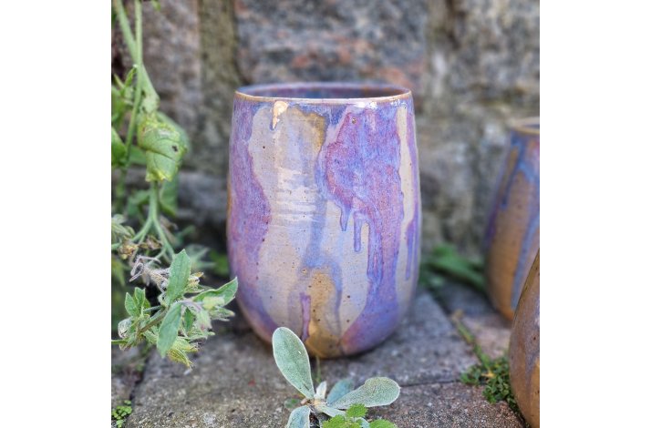 Stor keramik vase med l�beglasur